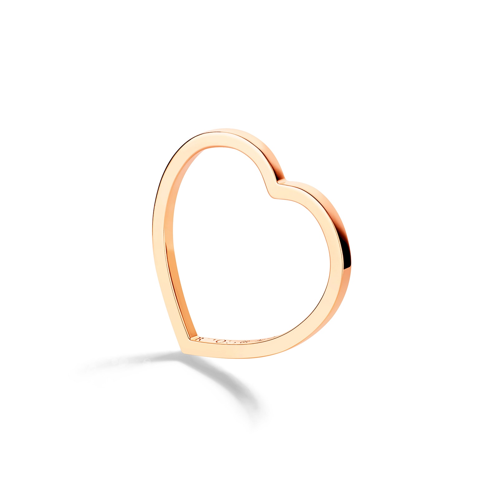 Antifer 18ct Rose Gold Heart Ring - Ring Size R