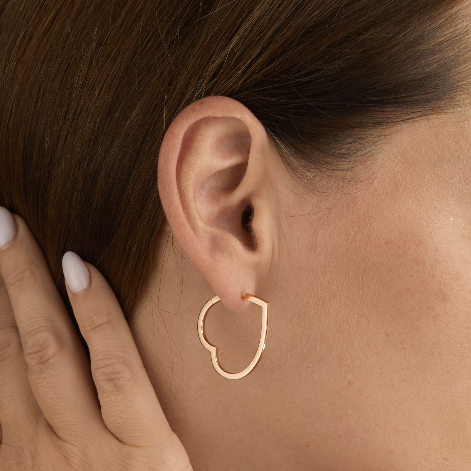 Repossi Antifer 18ct Rose Gold Large Heart Hoop Earring