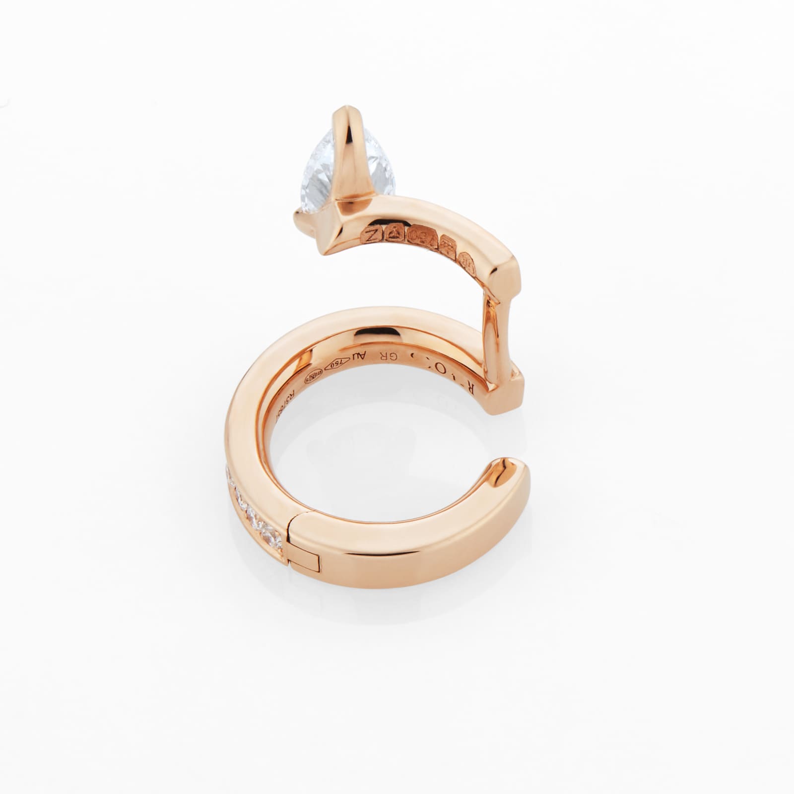 Repossi Serti sur Vide 18ct Rose Gold 0.36ct Diamond Earcuff - Right