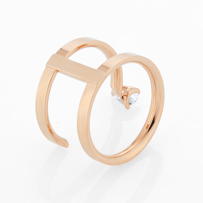 Repossi Serti sur Vide 18ct Rose Gold 0.30ct Pear Cut Diamond Ring