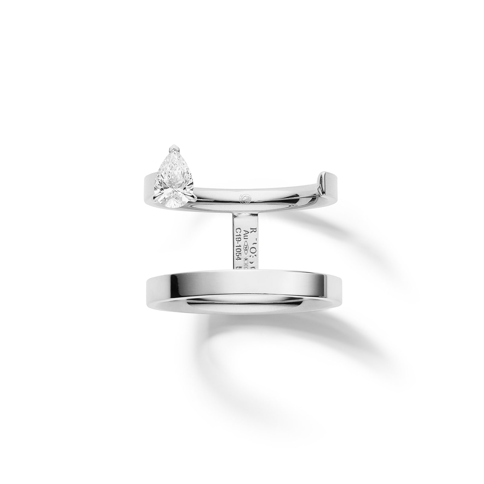Repossi Serti sur Vide 18ct White Gold 0.30ct Pear Cut Diamond Ring Repossi Serti sur Vide 18ct White Gold 0.30ct Pear Cut Diamond Ring