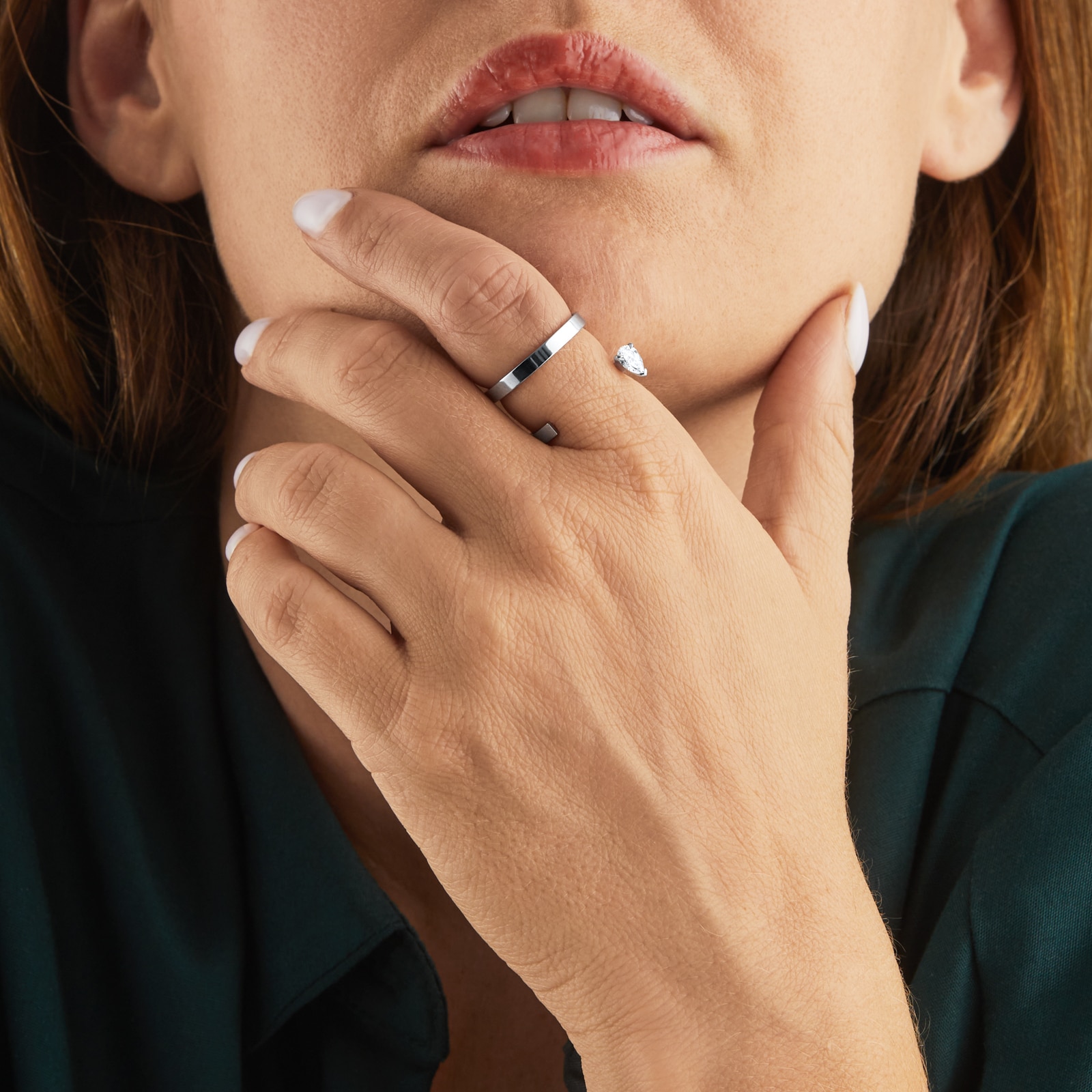 Repossi Serti sur Vide 18ct White Gold 0.30ct Pear Cut Diamond Ring Repossi Serti sur Vide 18ct White Gold 0.30ct Pear Cut Diamond Ring