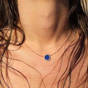 Repossi Repossi Antifer 18ct Rose Gold Lapis Lazuli 
0.13ct Diamond Pendant