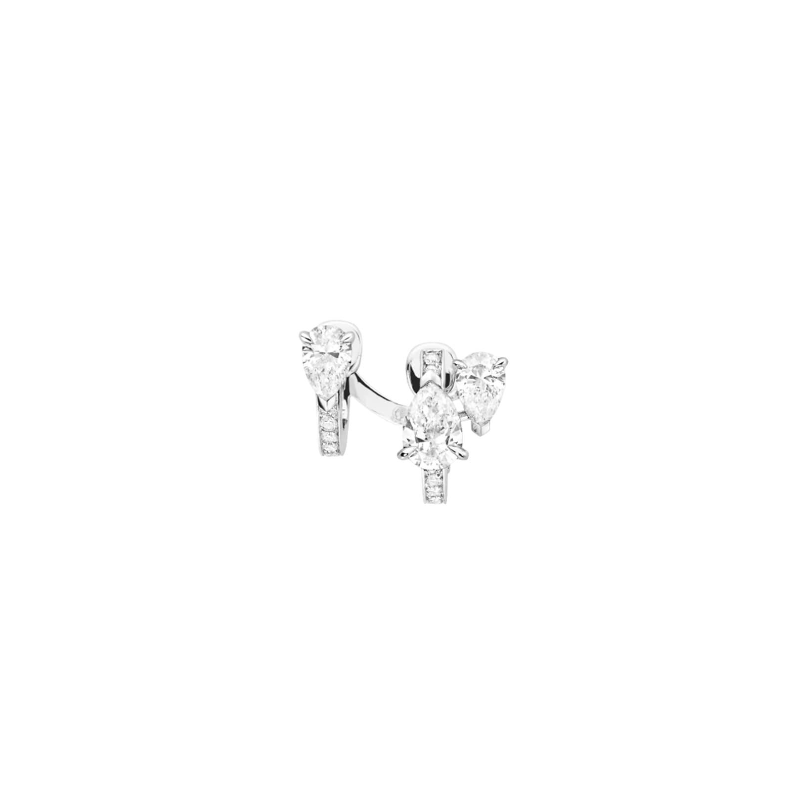 Repossi Repossi Serti Sur Vide 18ct White Gold 0.83ct Diamond Hoop Earring