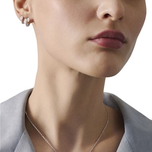 Repossi Repossi Serti Sur Vide 18ct White Gold 0.83ct Diamond Hoop Earring