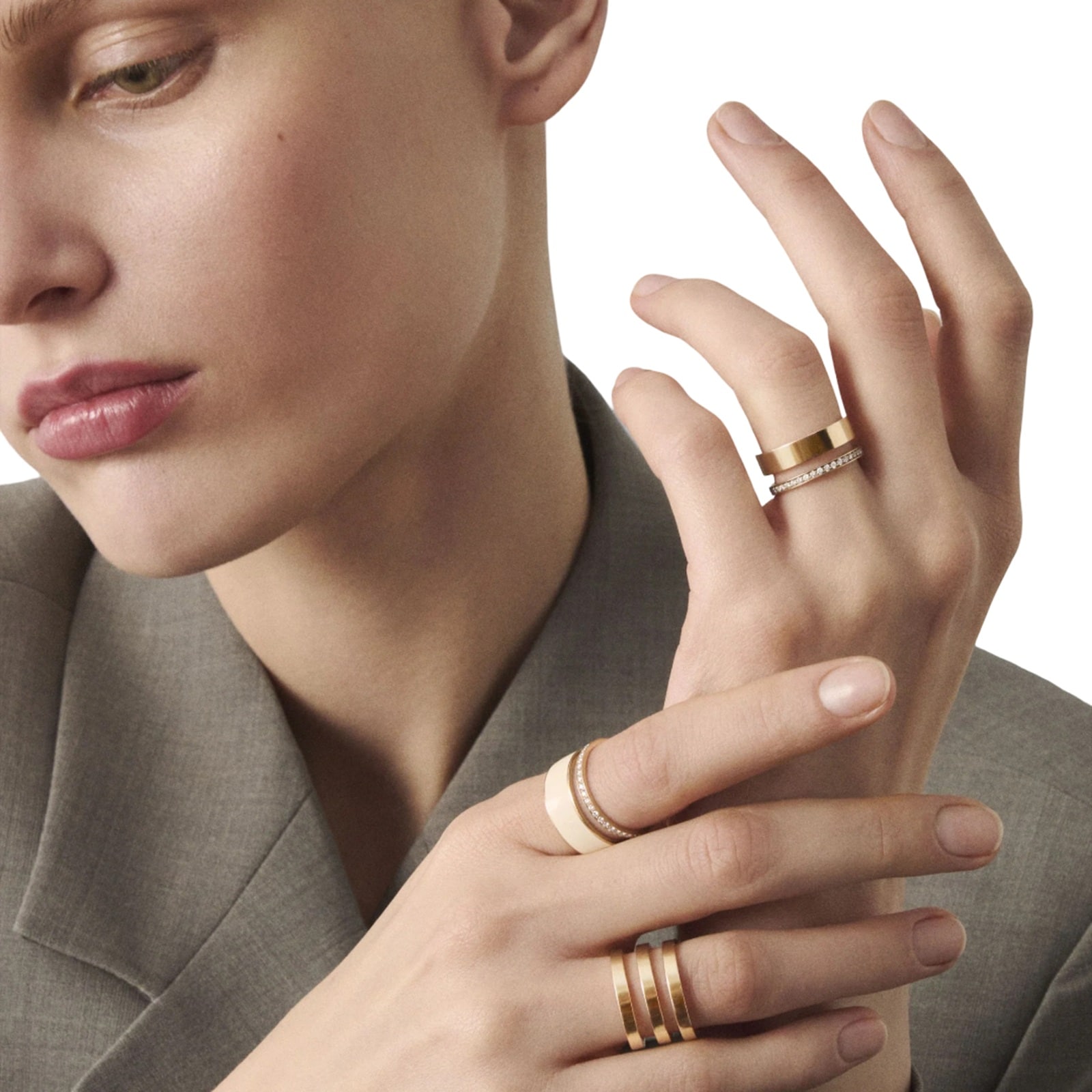 Repossi Repossi Berbere 18ct Rose Gold Enamel 
0.34ct Diamond Ring