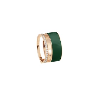 Repossi Repossi Berbere 18ct Rose Gold Green Enamel 
0.34ct Diamond Ring