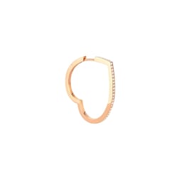 37420826 - Repossi Antifer Heart 18ct Rose Gold 0.14ct Diamond Hoop Earring