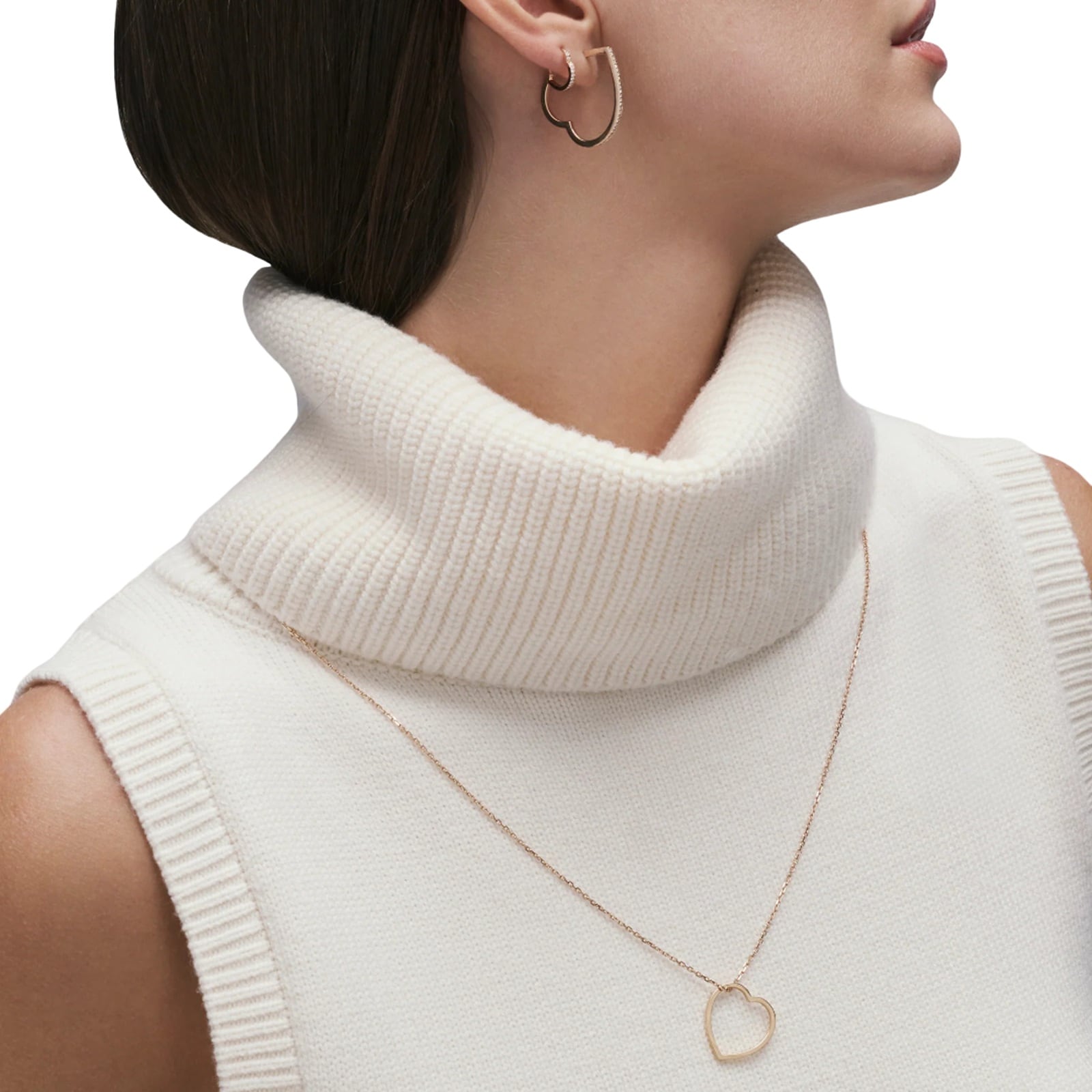 Repossi Repossi Antifer Heart 18ct Rose Gold 0.14ct Diamond Hoop Earring