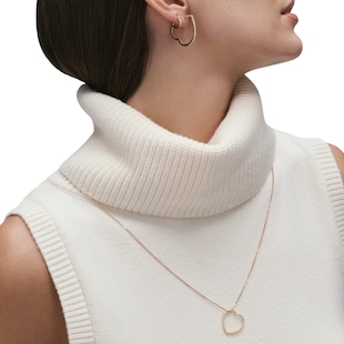 Repossi Repossi Antifer Heart 18ct Rose Gold 0.14ct Diamond Hoop Earring