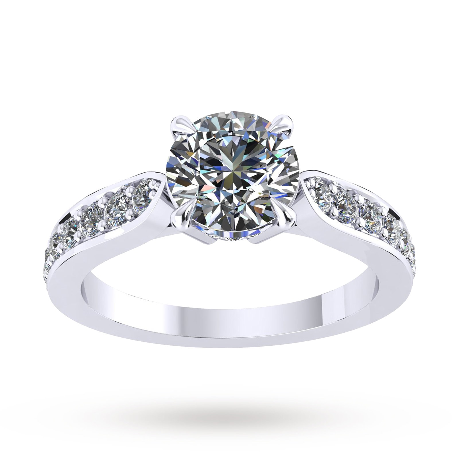 Boscobel Engagement Ring With Diamond Band 0.42 Carat Total Weight - Ring Size O