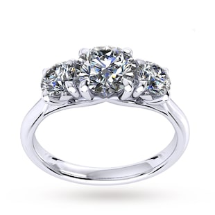 Mappin & Webb Ena Harkness Three Stone Engagement Ring 1.20 Carat Total Weight