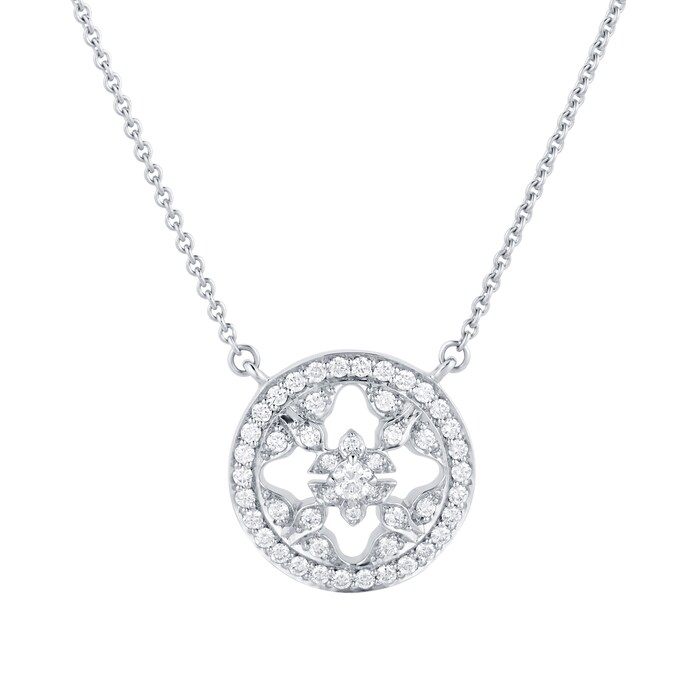 Mappin & Webb Empress Mini White Gold and Diamond Pendant