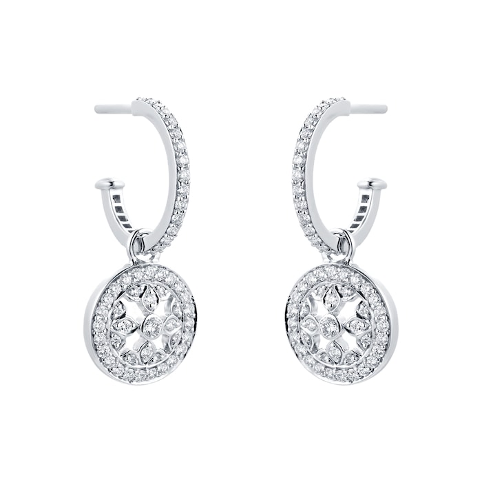 Mappin & Webb Empress Hoop White Gold and Diamond Earrings