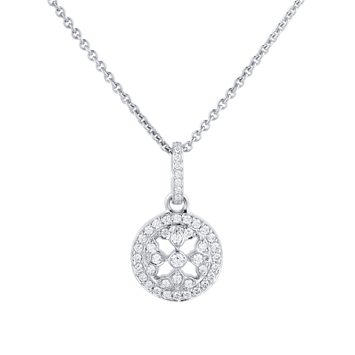 Mappin & Webb Empress Classic White Gold And Diamond Pendant