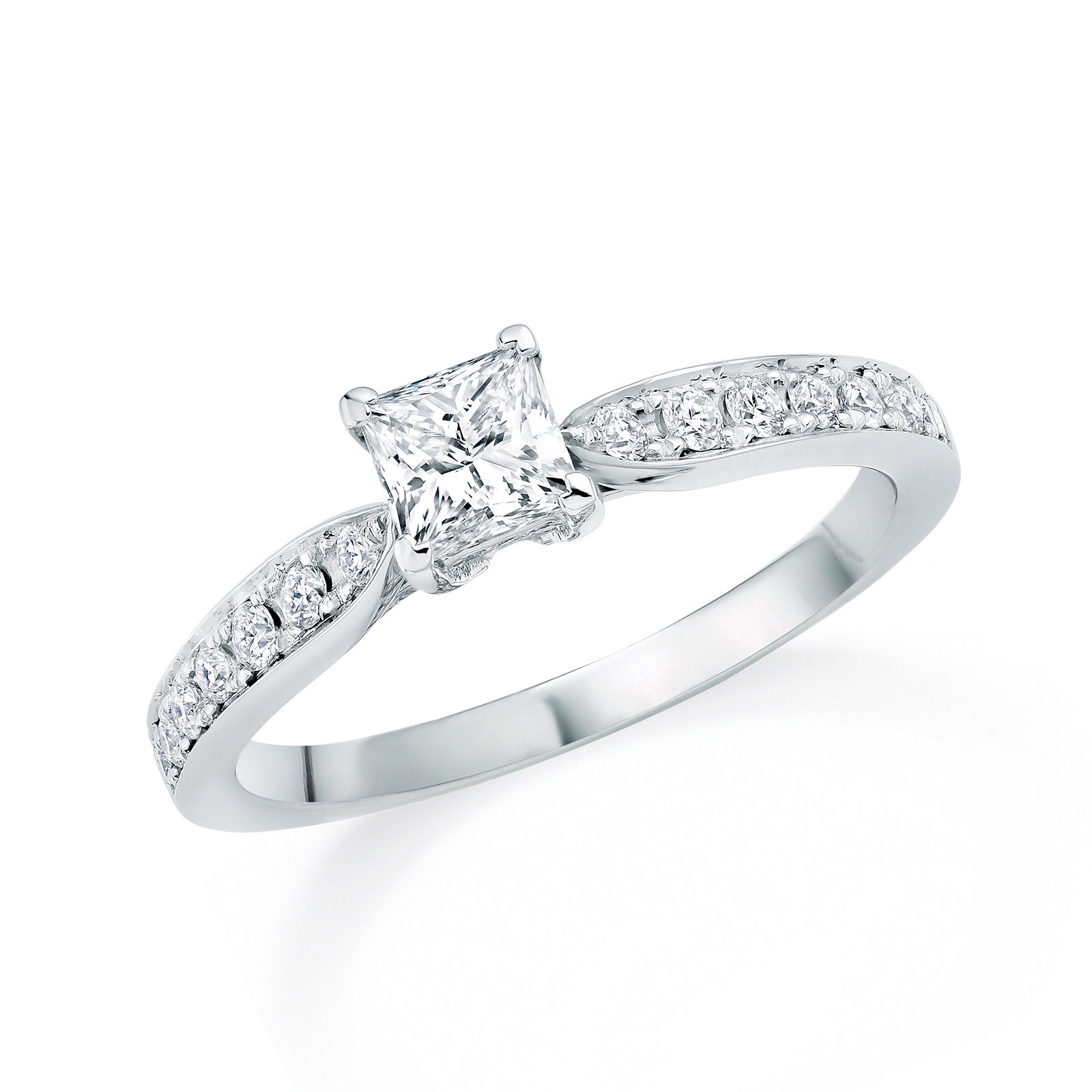 Mappin & Webb Boscobel Engagement Ring With Diamond Band 0.71 Carat Total Weight