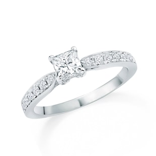 Mappin & Webb Boscobel Engagement Ring With Diamond Band 0.71 Carat Total Weight