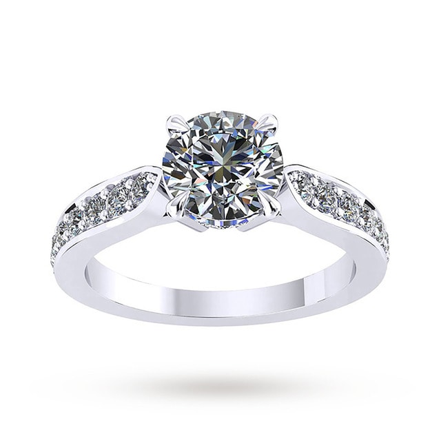 Boscobel Engagement Ring With Diamond Band 0.71 Carat Total Weight - Ring Size P
