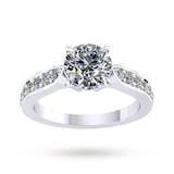 Mappin & Webb Boscobel Engagement Ring With Diamond Band 0.71 Carat Total Weight