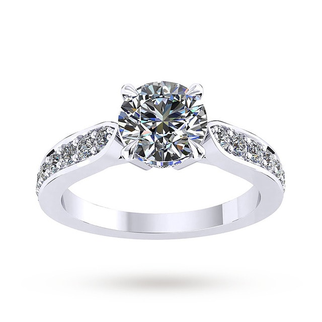 Mappin & Webb Boscobel Engagement Ring With Diamond Band 0.96 Carat Total Weight