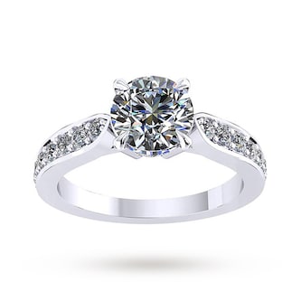Mappin & Webb Boscobel Engagement Ring With Diamond Band 0.96 Carat Total Weight Mappin & Webb Boscobel Engagement Ring With Diamond Band 0.96 Carat Total Weight