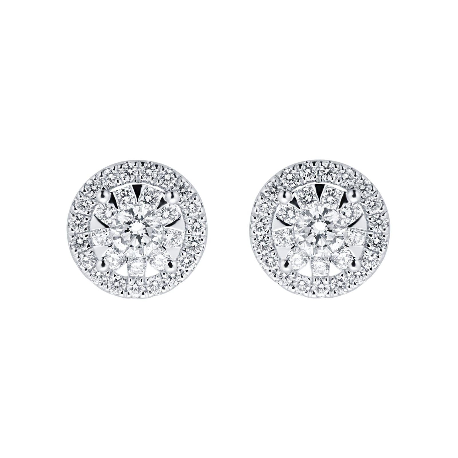 Mappin & Webb Masquerade 18ct White Gold 1.00cttw Diamond Stud Earrings ...
