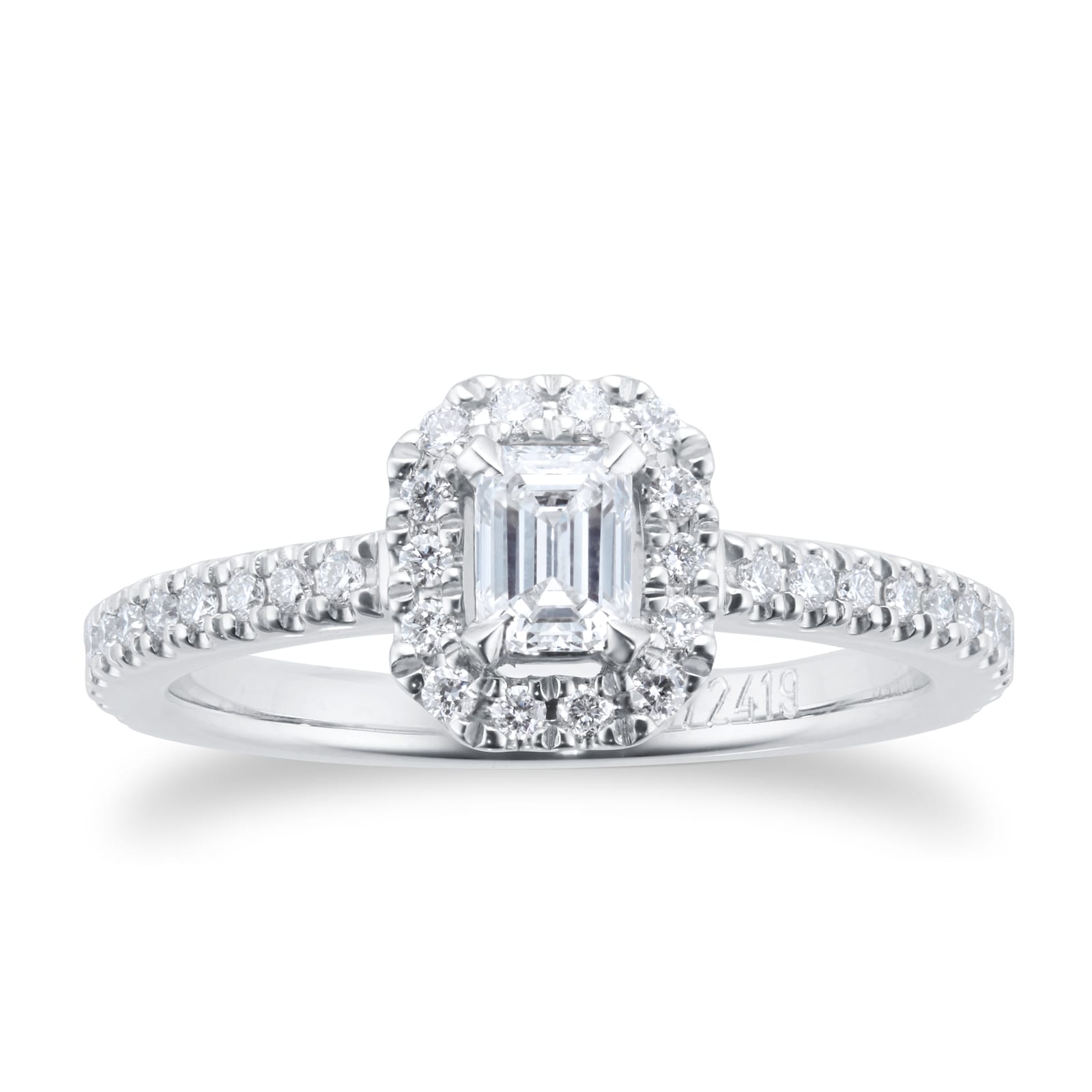 Amelia Engagement Ring With Diamond Band 0.50 Carat Total Weight - Ring Size L