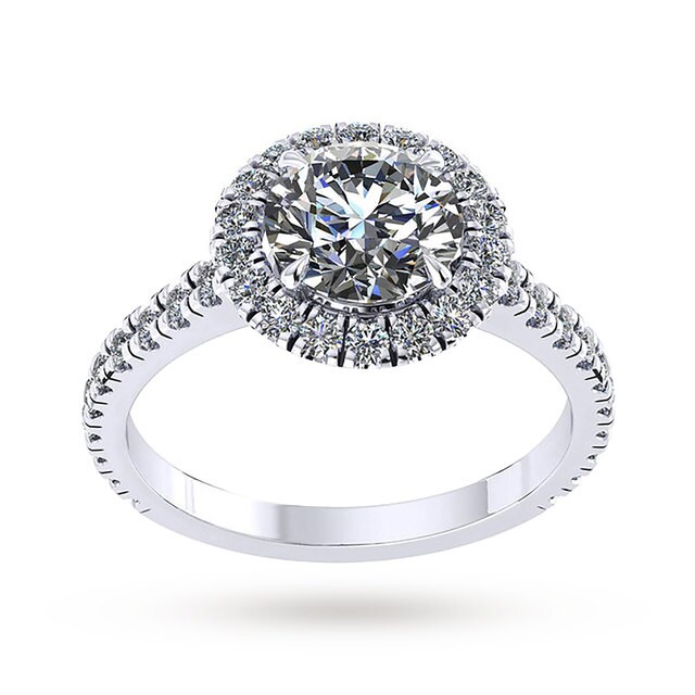Amelia Engagement Ring With Diamond Band 0.90 Carat Total Weight - Ring Size M