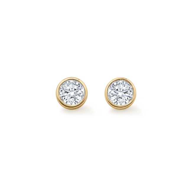 Mappin & Webb Gossamer 18ct Yellow Gold 0.15cttw Diamond Stud Earrings ...