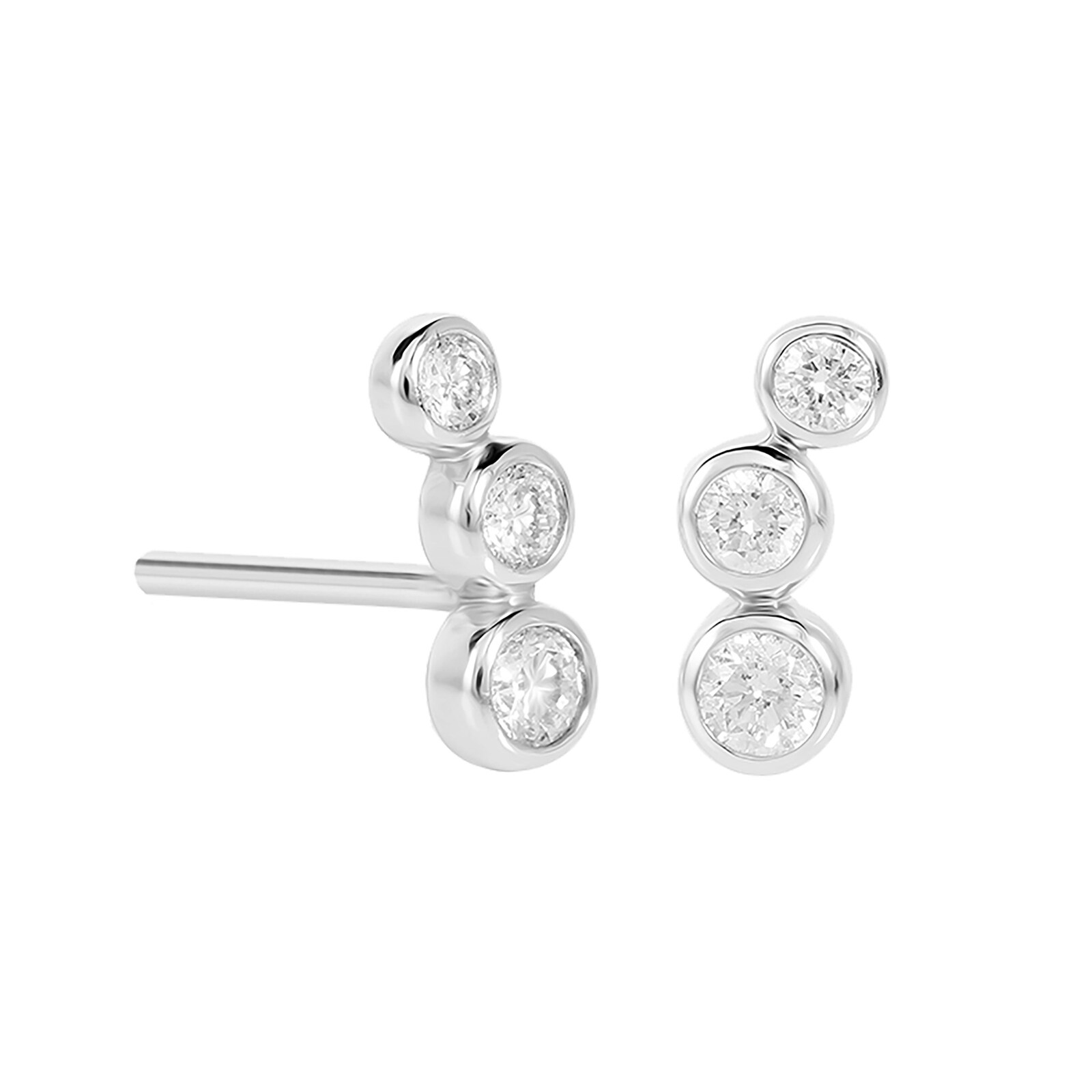Gossamer Silver 0.31cttw 3 Stone Earrings