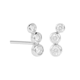 Mappin & Webb Gossamer Silver 0.31cttw 3 Stone Earrings