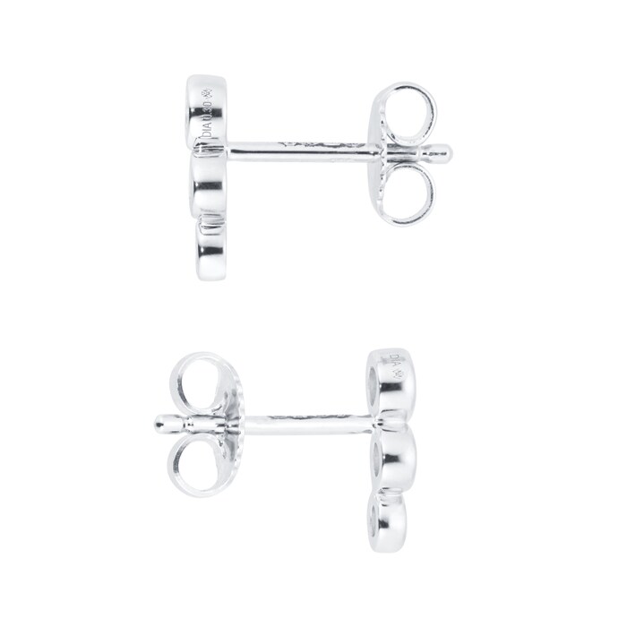 Mappin & Webb Gossamer Silver 0.31cttw 3 Stone Earrings