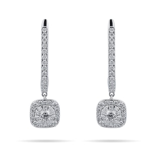 Mappin & Webb Masquerade 18ct White Gold 0.87cttw Diamond Drop Earrings