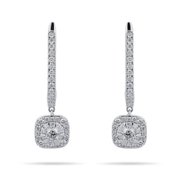 37460202 - Masquerade 18ct White Gold 0.87cttw Diamond Drop Earrings