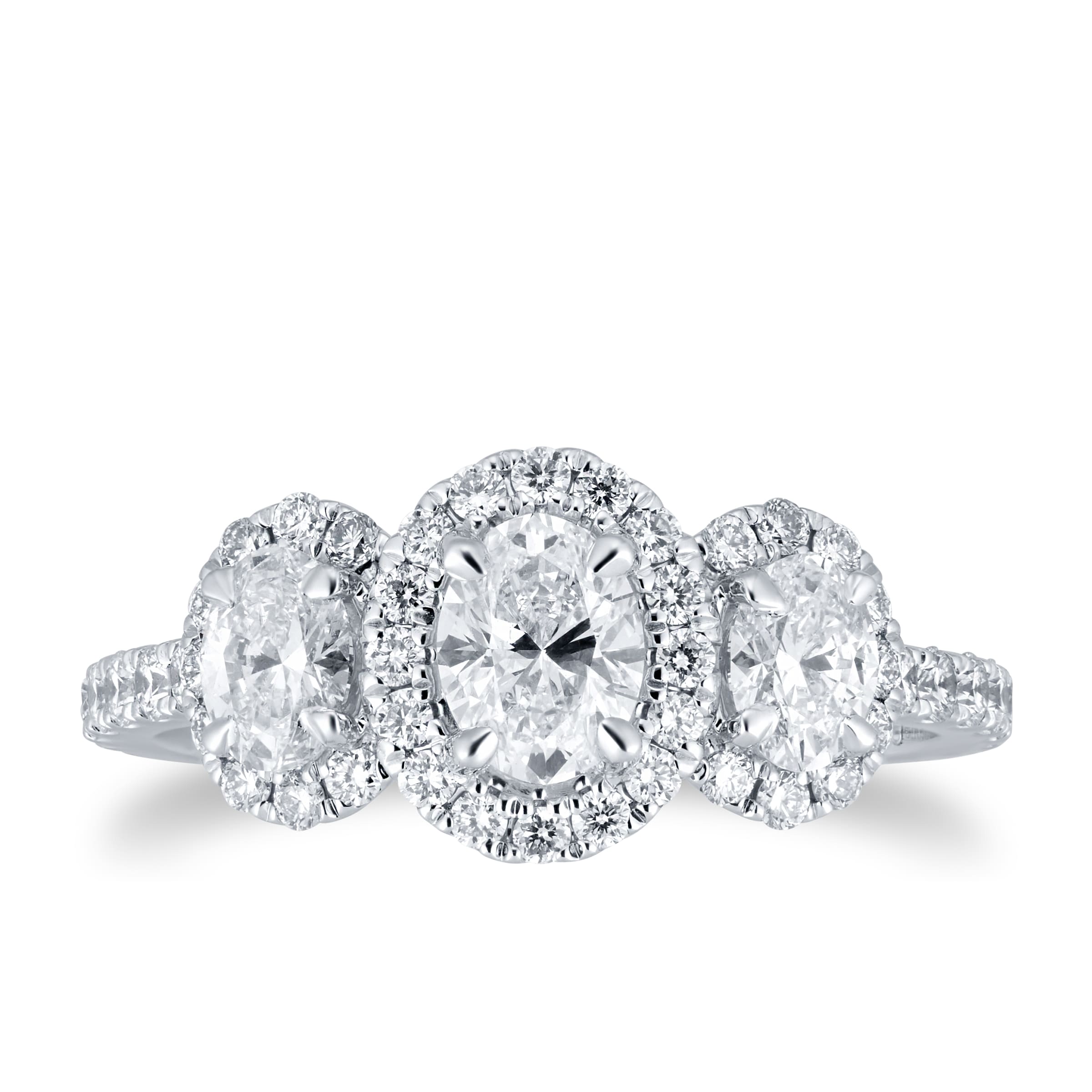 Amelia Platinum Oval 1.50cttw Diamond Engagement Ring - Ring Size K