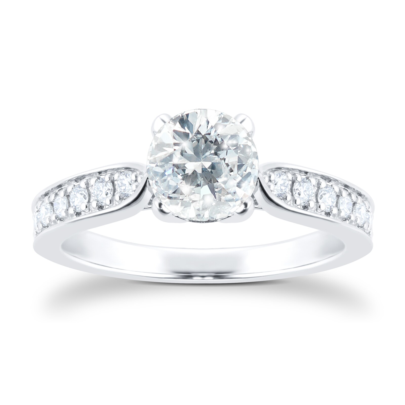 Mappin & Webb Boscobel Platinum Engagement Ring With Diamond Band 1.21 Carat Total Weight Mappin & Webb Boscobel Platinum Engagement Ring With Diamond Band 1.21 Carat Total Weight