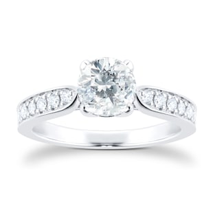 Mappin & Webb Boscobel Platinum Engagement Ring With Diamond Band 1.21 Carat Total Weight