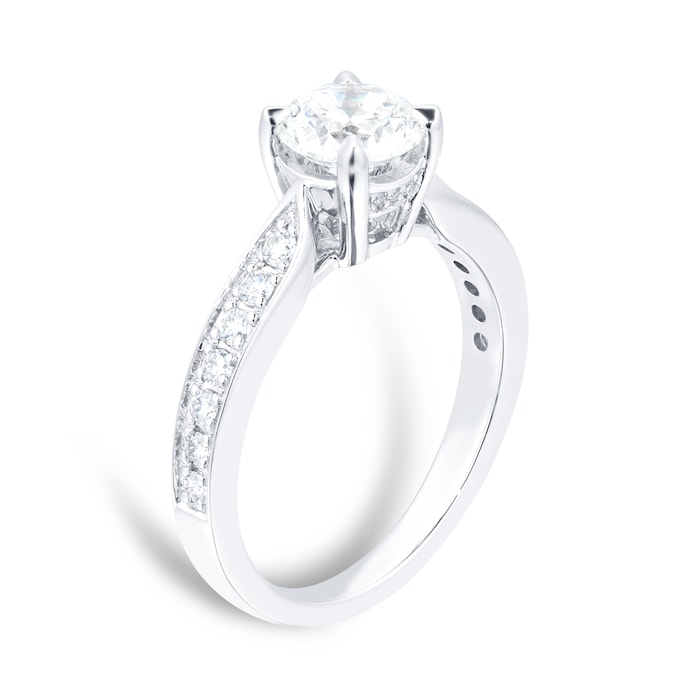 Mappin & Webb Boscobel Platinum Engagement Ring With Diamond Band 1.21 Carat Total Weight