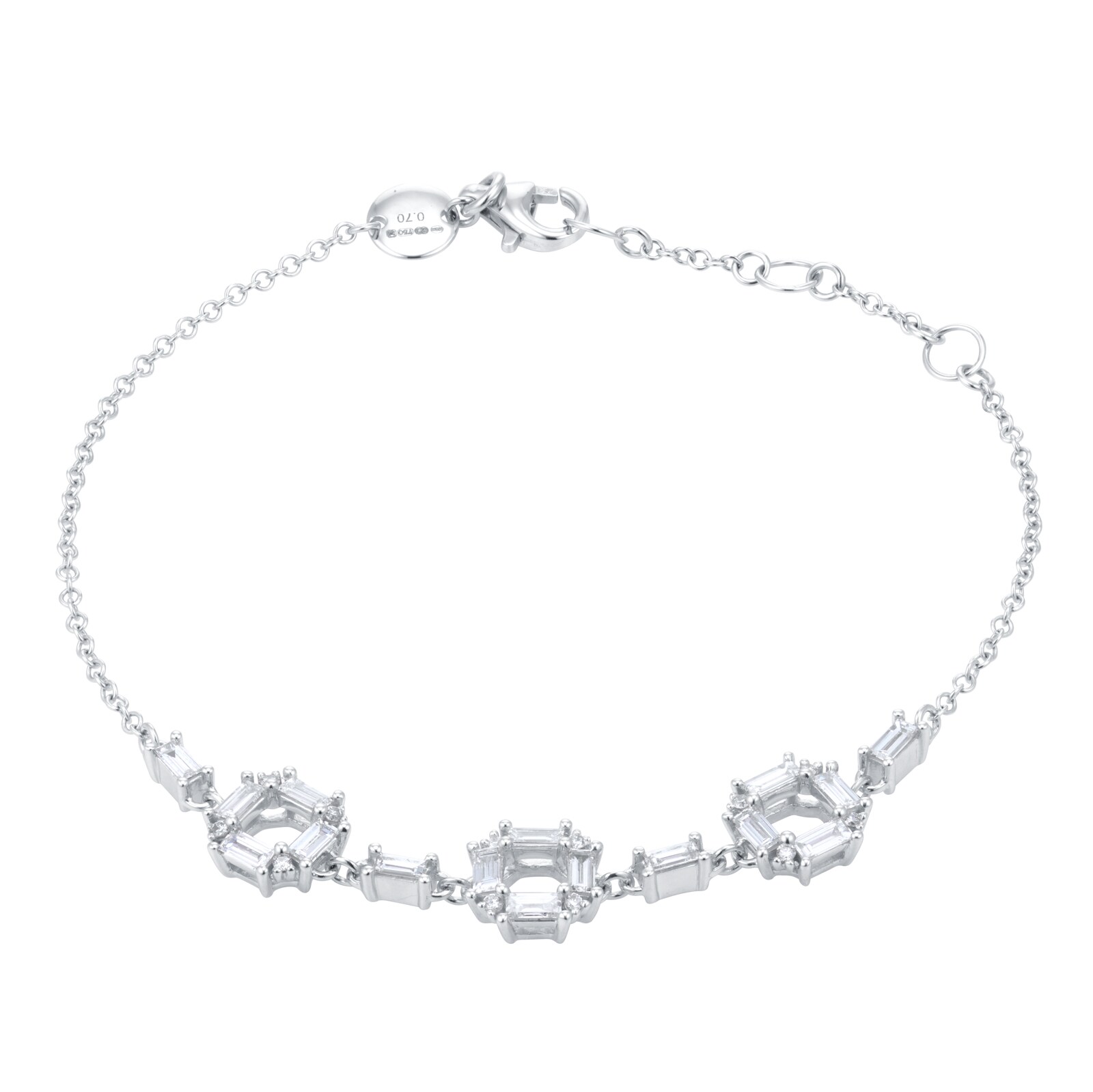 Mappin & Webb Renee 18ct White Gold 0.70cttw Open Square Diamond Bracelet Mappin & Webb Renee 18ct White Gold 0.70cttw Open Square Diamond Bracelet