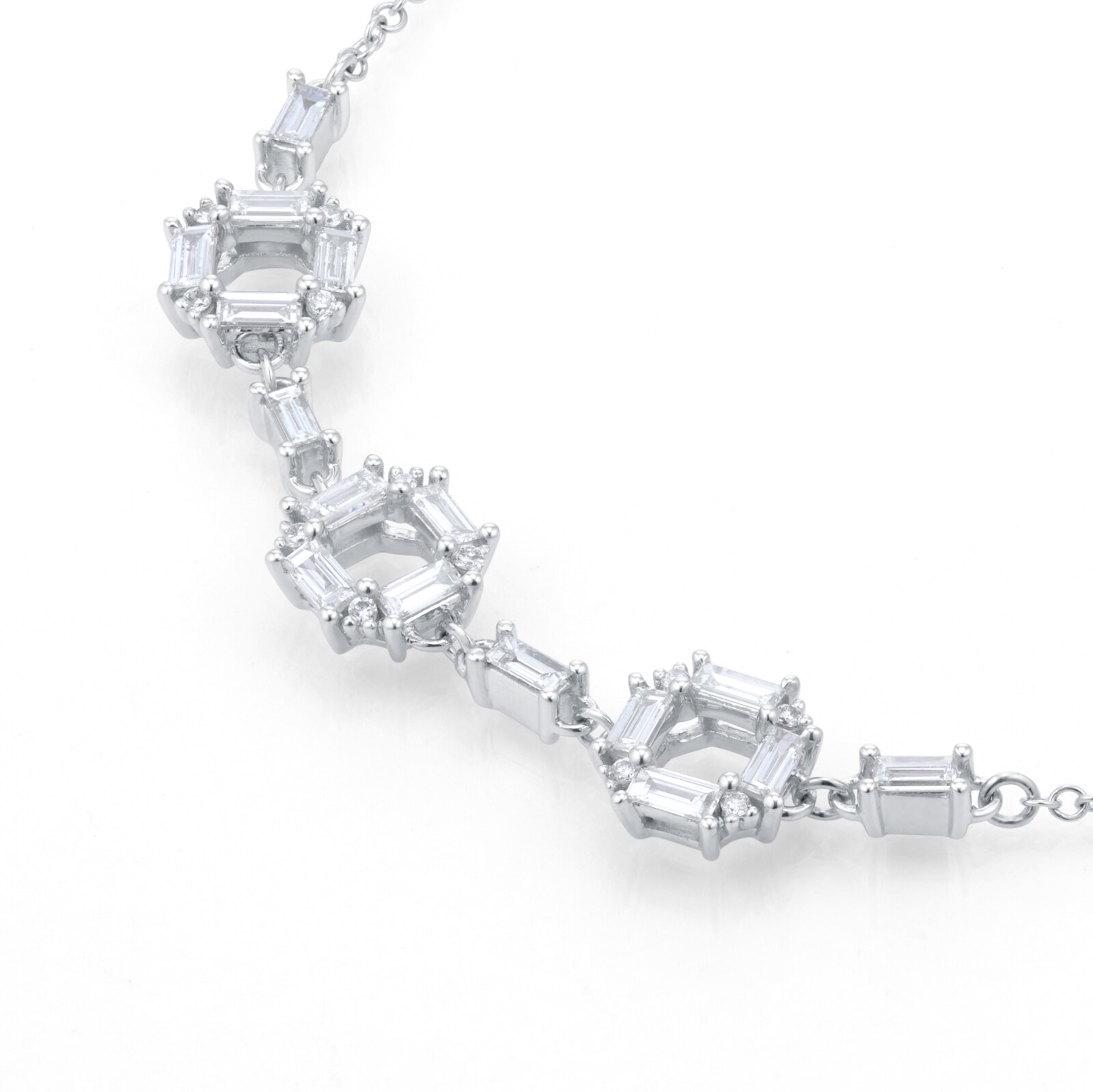 Mappin & Webb Renee 18ct White Gold 0.70cttw Open Square Diamond Bracelet Mappin & Webb Renee 18ct White Gold 0.70cttw Open Square Diamond Bracelet
