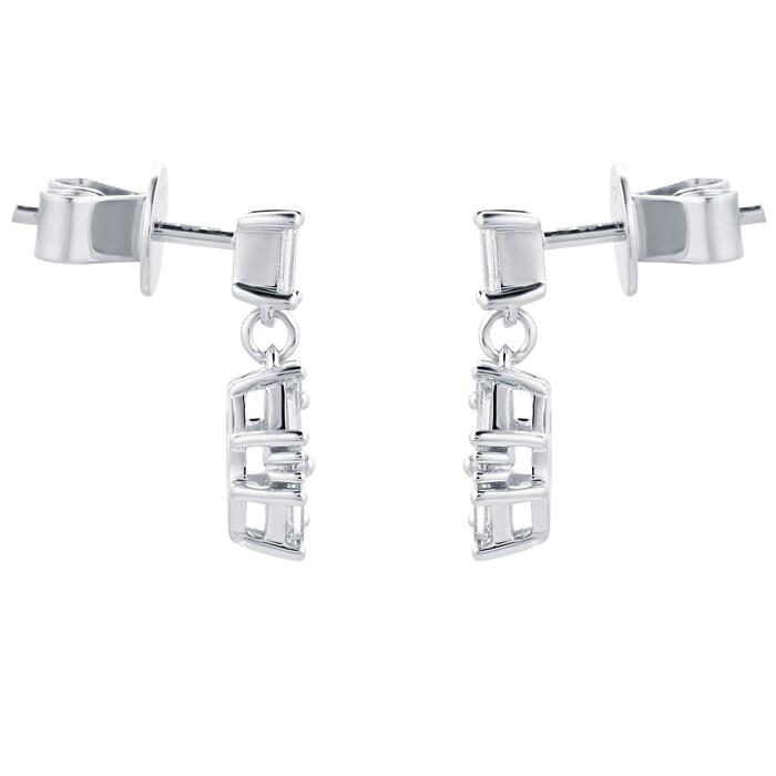 Mappin & Webb Renee 18ct White Gold 0.43cttw Diamond Open Square Drop Earrings