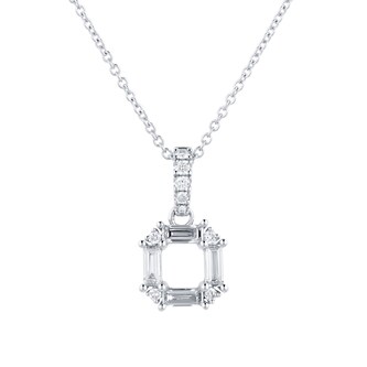 Mappin & Webb Renee 18ct White Gold 0.37cttw Diamond Open Square Pendant Mappin & Webb Renee 18ct White Gold 0.37cttw Diamond Open Square Pendant