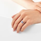 Mappin & Webb 18k White Gold 0.30cttw Diamond and Sapphire Ring - Size 6.25