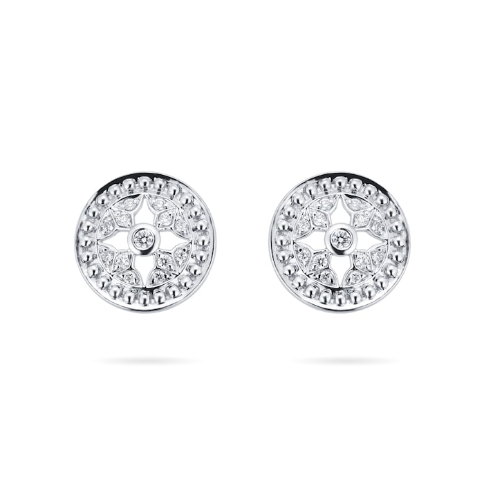 Mappin & Webb 18k White Gold Empress 0.10cttw Diamond 10mm Stud Earrings