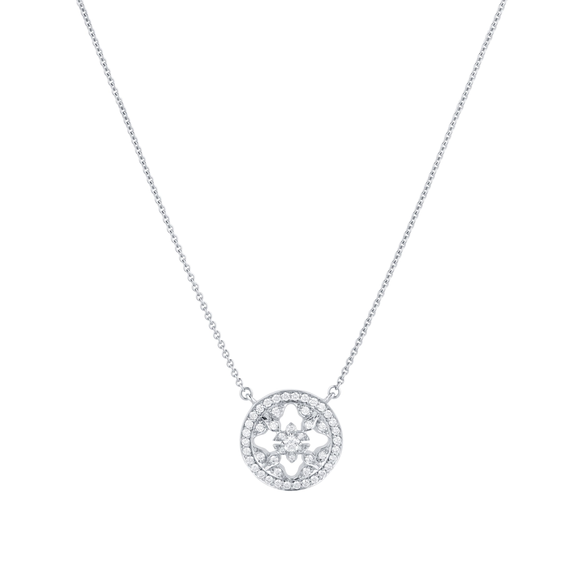 18k White Gold Empress 0.40cttw Diamond 15mm Pendant