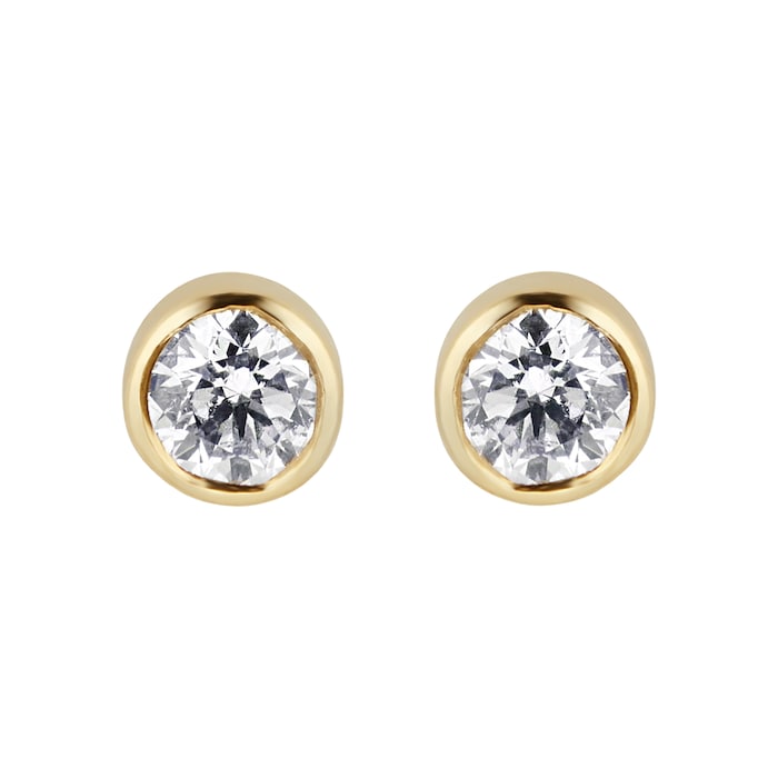 Mappin & Webb 18k Yellow Gold Gossamer 0.15cttw Diamond Stud Earrings