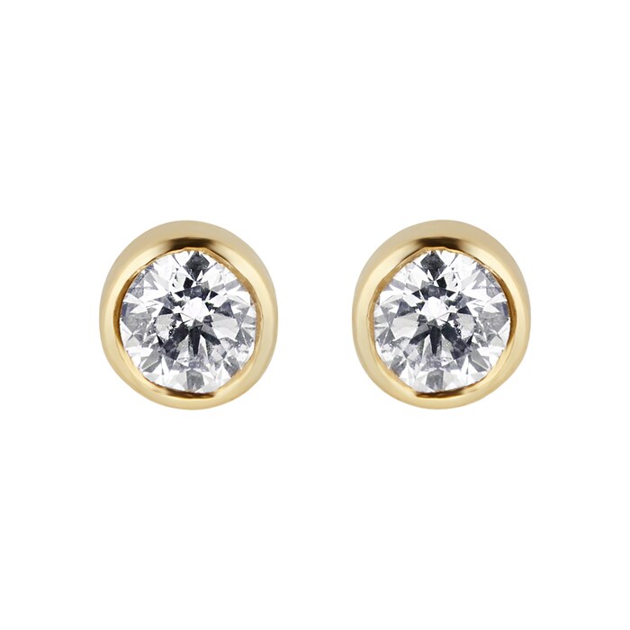 Mappin & Webb 18k Yellow Gold Gossamer 0.15cttw Diamond Stud Earrings