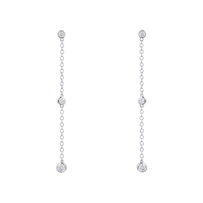 Mappin & Webb 18k White Gold Gossamer 0.27cttw Diamond Drop Earrings