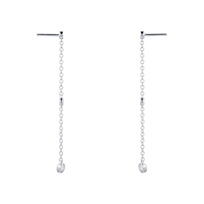 Mappin & Webb 18k White Gold Gossamer 0.27cttw Diamond Drop Earrings