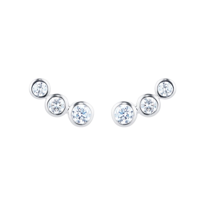 Mappin & Webb 18k White Gold Gossamer 0.31cttw Diamond 3 Stone Climber Stud Earrings